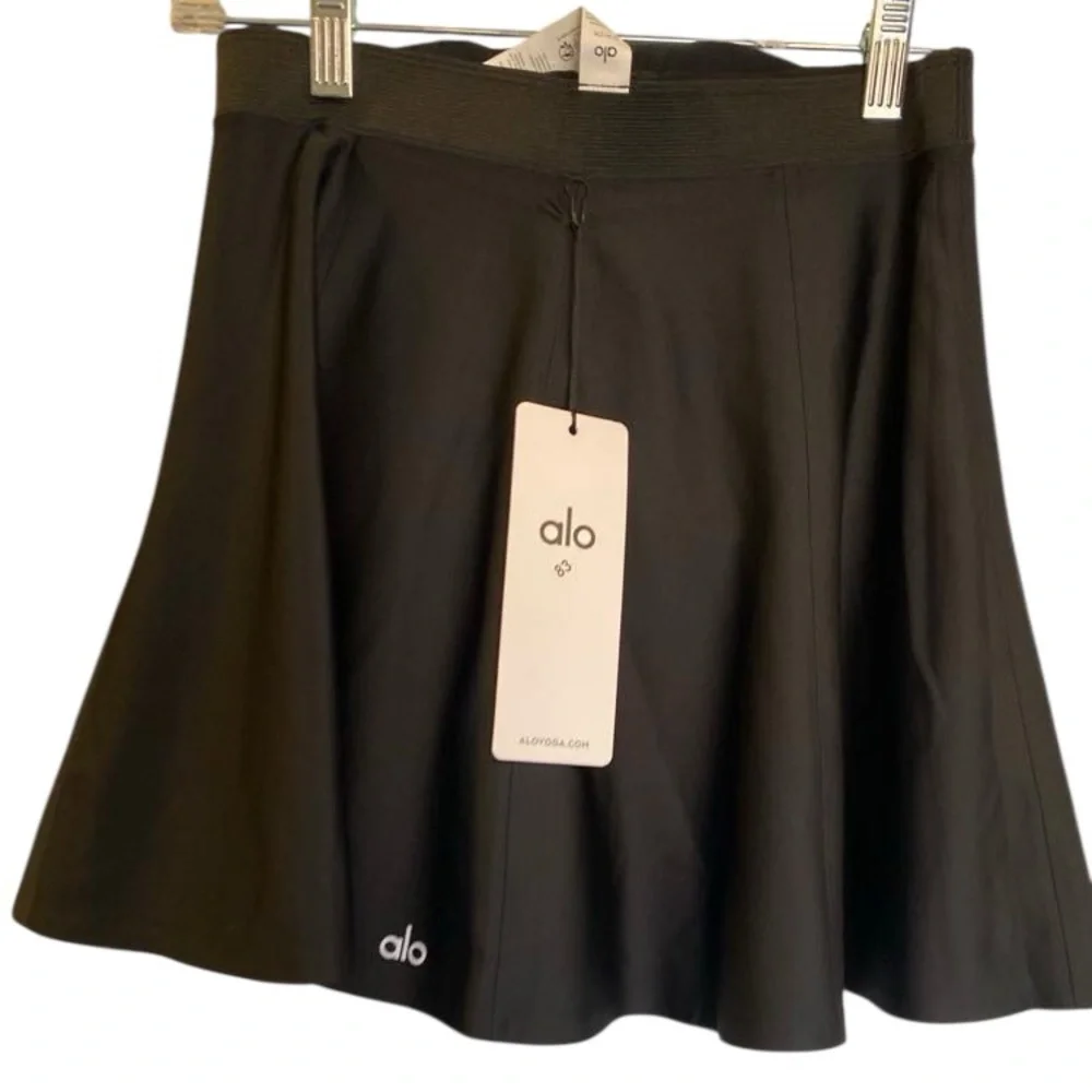 NWT Alo airlift down the line tennis skirt BLACK Size:S